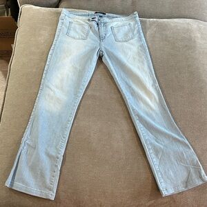bebe Sky Blue Flare Jeans
